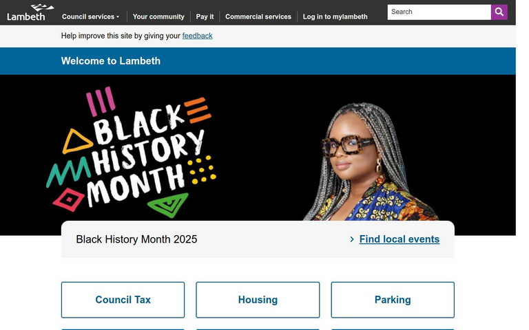 Website of The London Borough of Lambeth