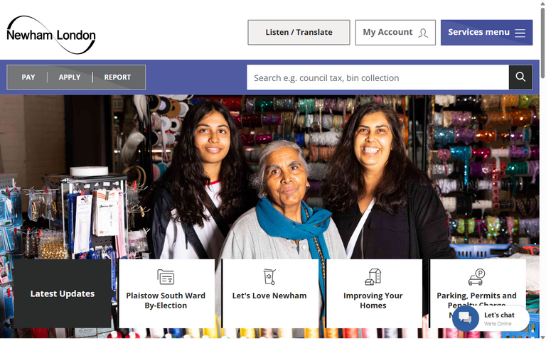 Website of The London Borough of Newham