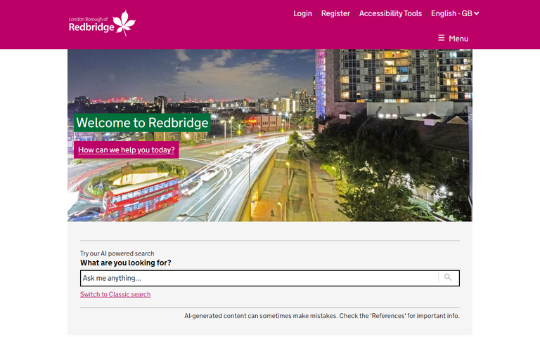 Website of The London Borough of Redbridge