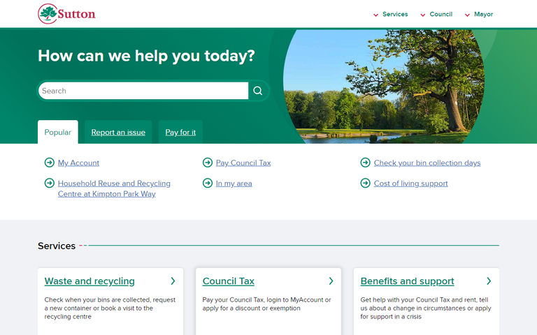 Website of The London Borough of Sutton