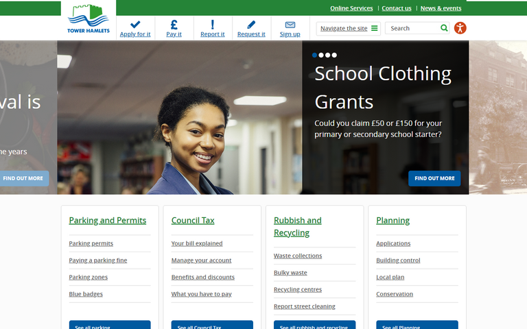 Website of The London Borough of Tower Hamlets