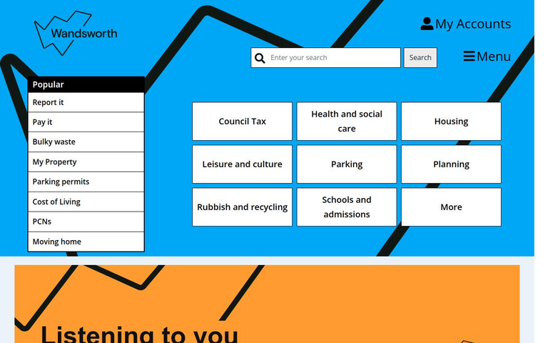 Website of The London Borough of Wandsworth