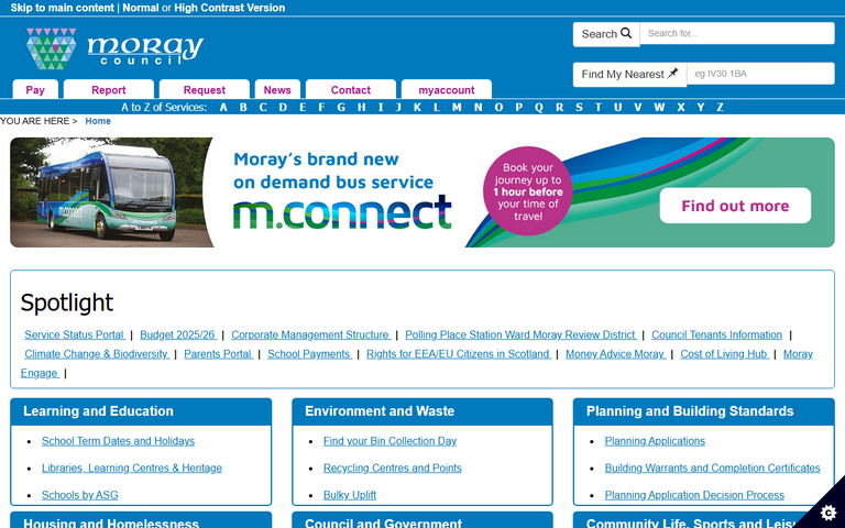 Website of The Moray Council