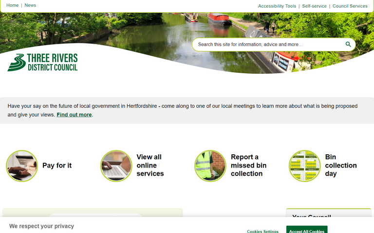 Website of Three Rivers District Council
