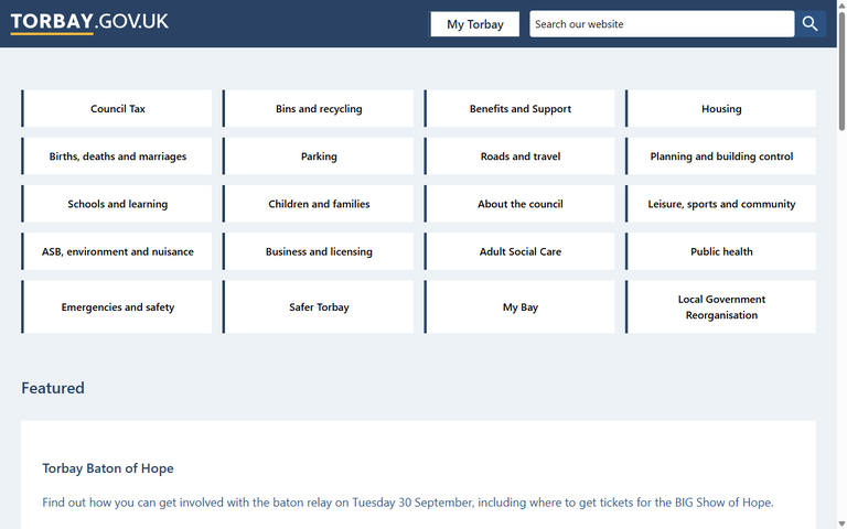 Website of Torbay Council