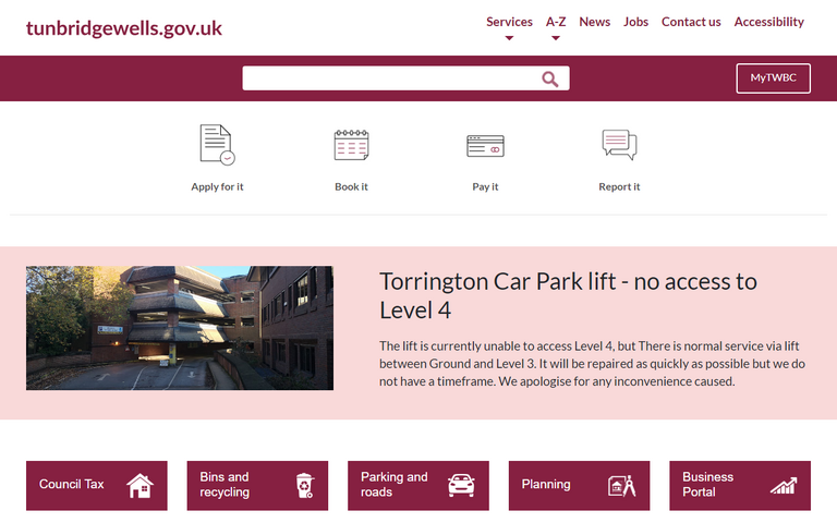 Website of Tunbridge Wells Borough Council