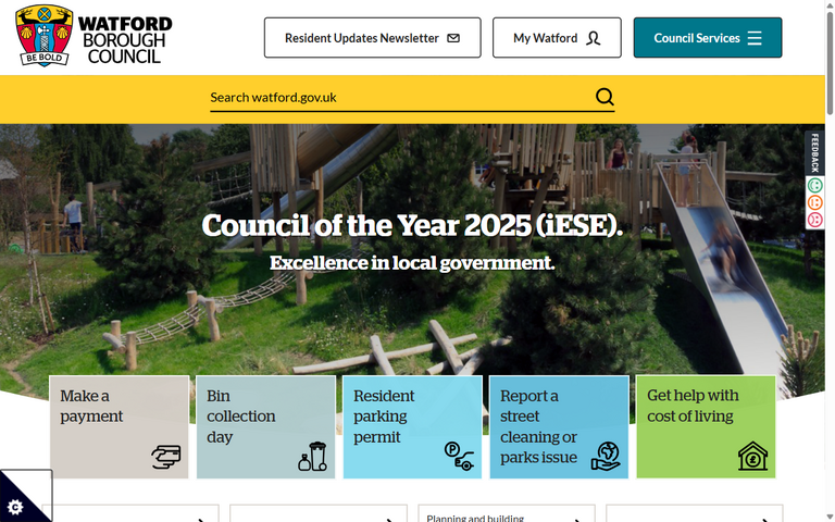 Website of Watford Borough Council