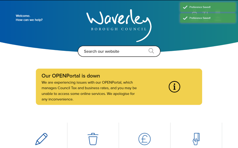 Website of Waverley Borough Council