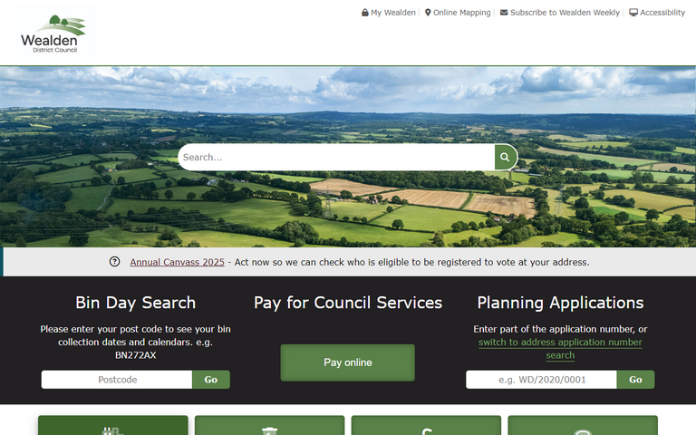 Website of Wealden District Council