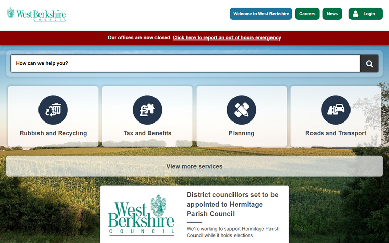 Website of West Berkshire Council