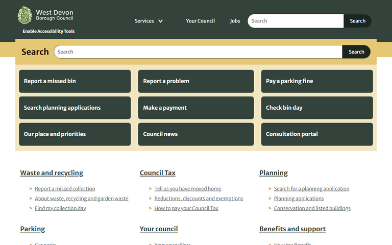 Website of West Devon District Council