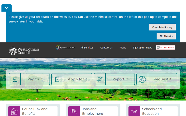 Website of West Lothian Council
