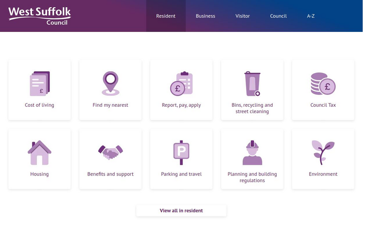 Website of West Suffolk Council