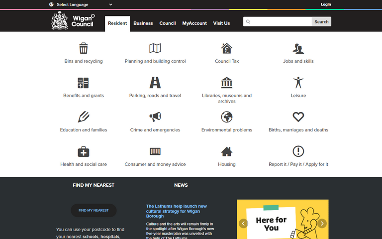Website of Wigan Borough Council
