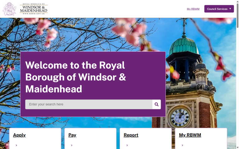Website of Windsor and Maidenhead Borough Council