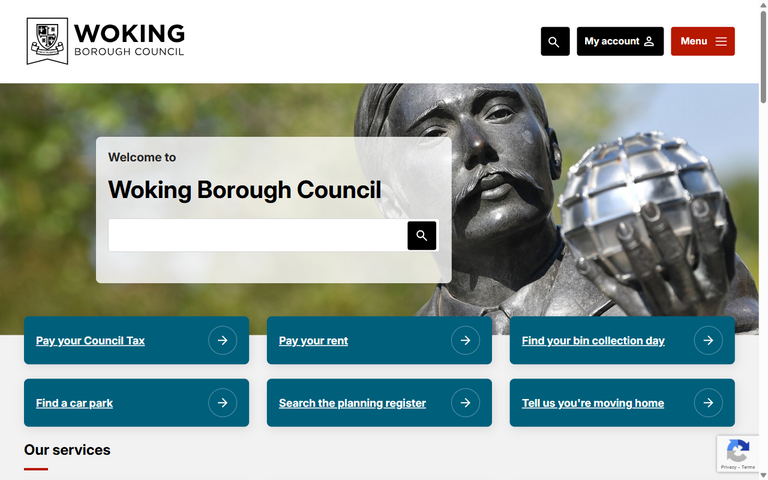 Website of Woking Borough Council
