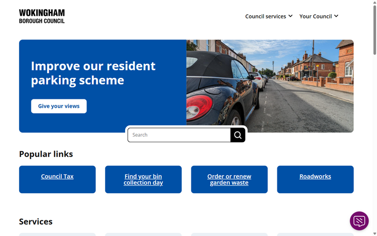 Website of Wokingham Borough Council