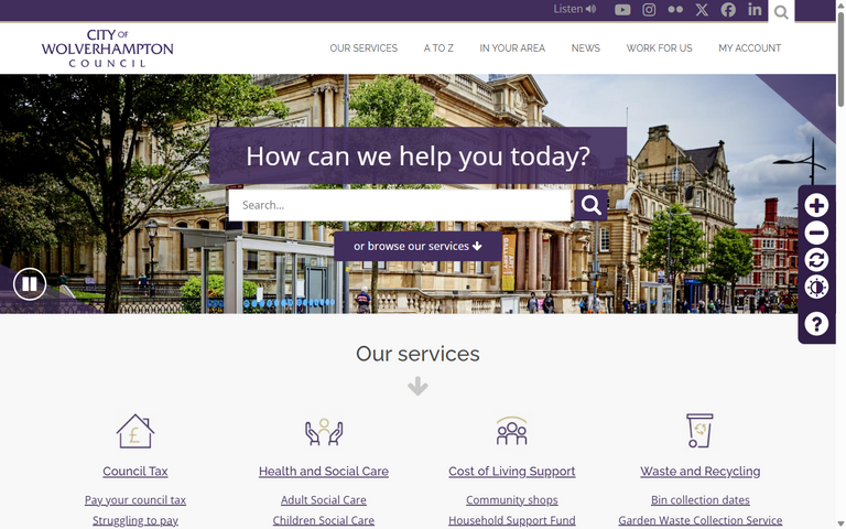 Website of Wolverhampton City Council