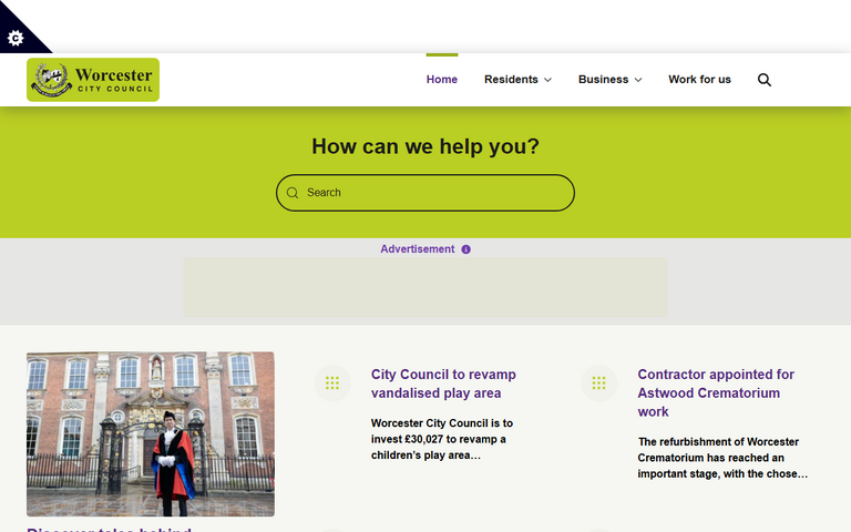 Website of Worcester City Council