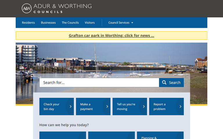 Website of Worthing Borough Council