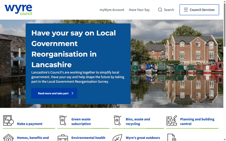 Website of Wyre Borough Council