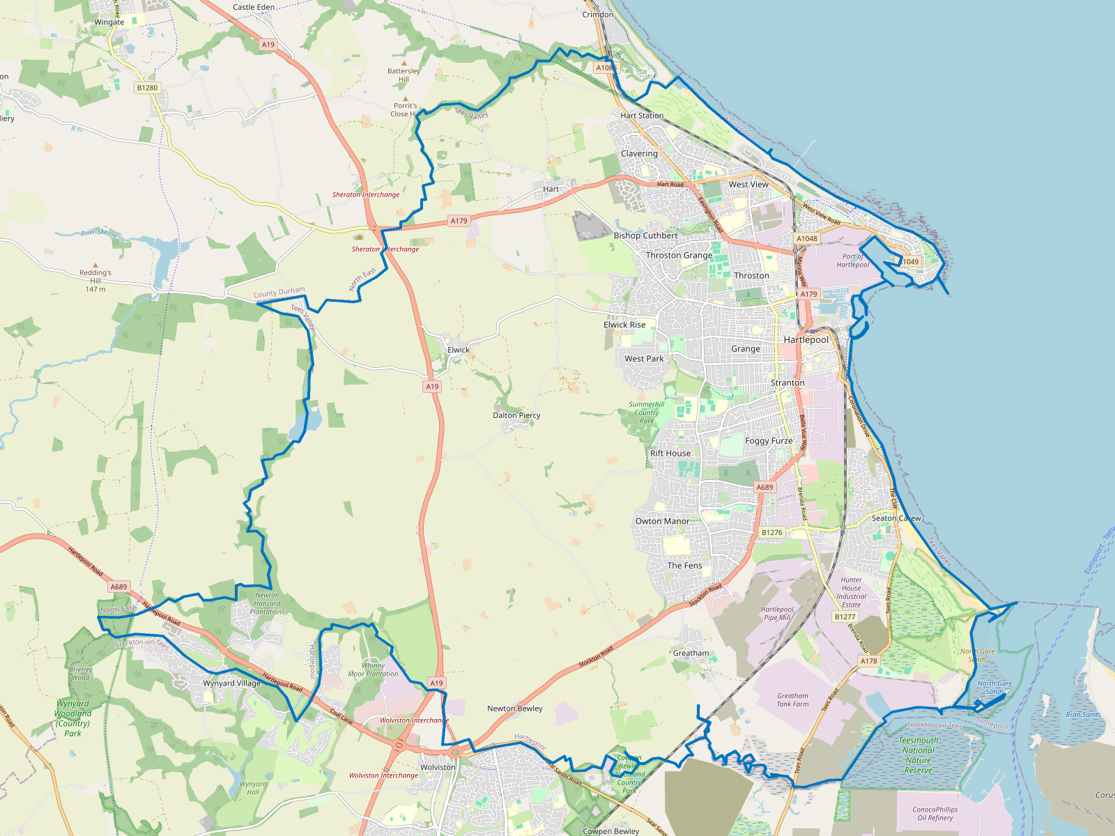 Map of Hartlepool