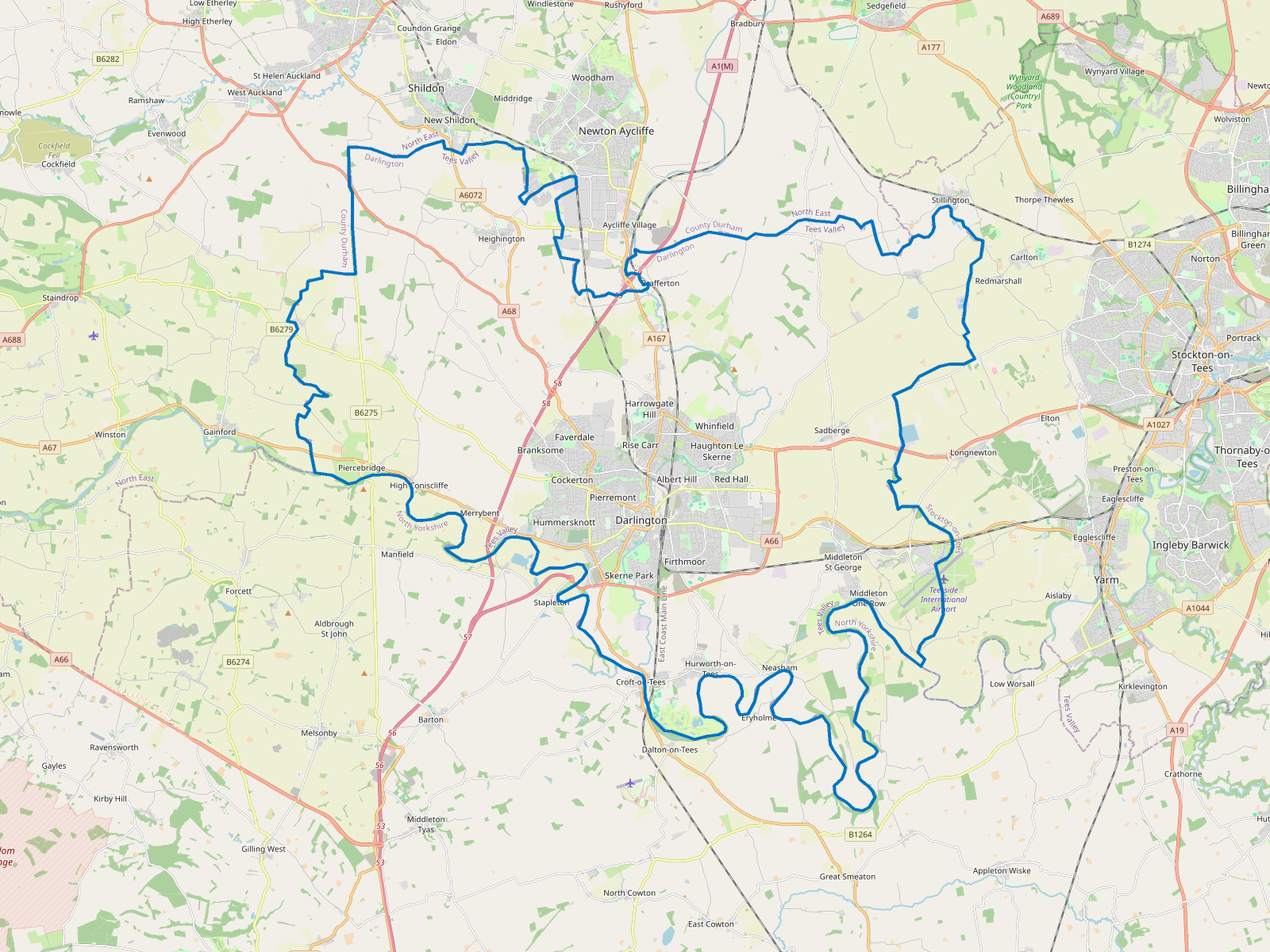 Map of Darlington