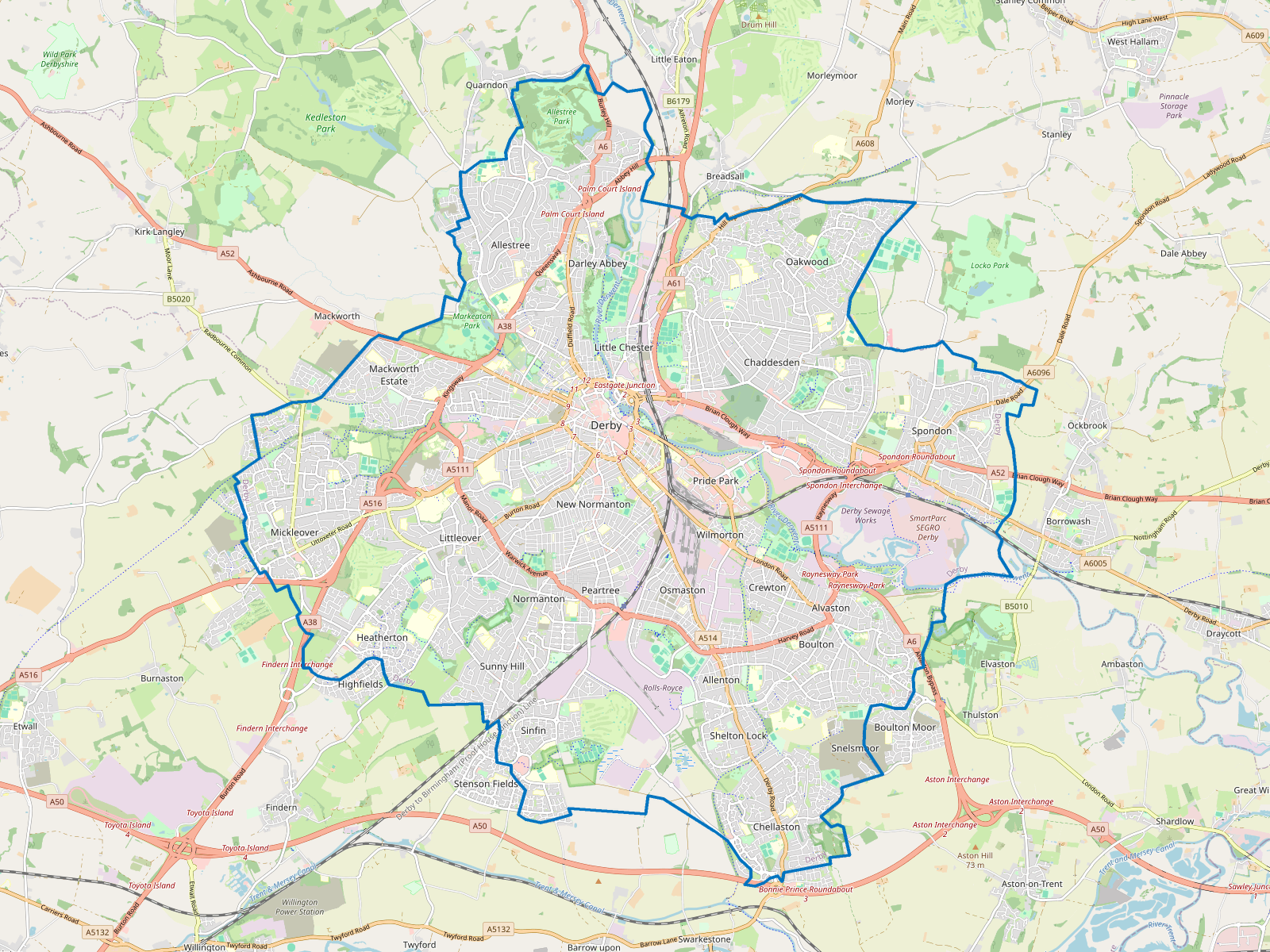 Map of Derby