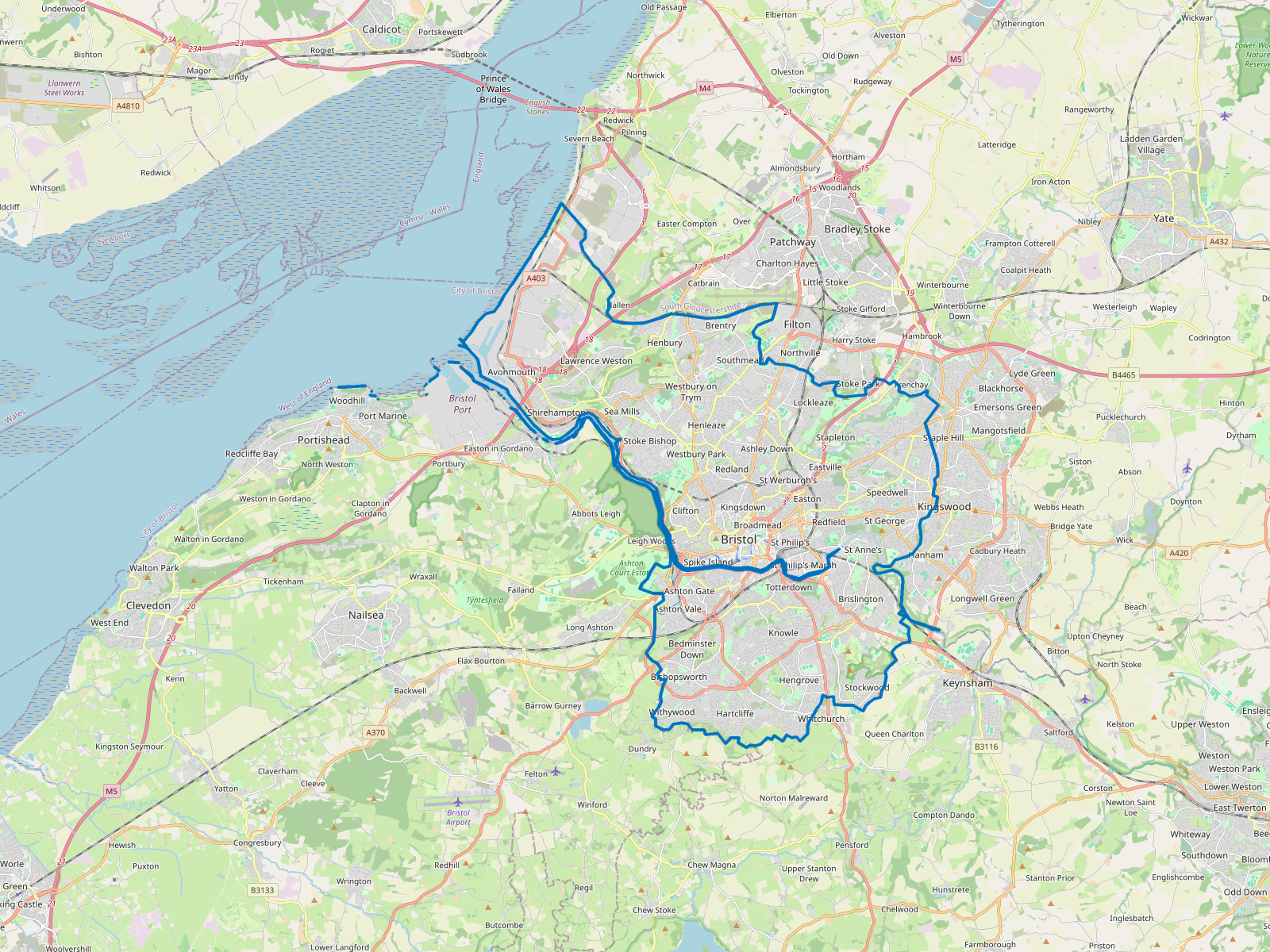 Map of Bristol, City of