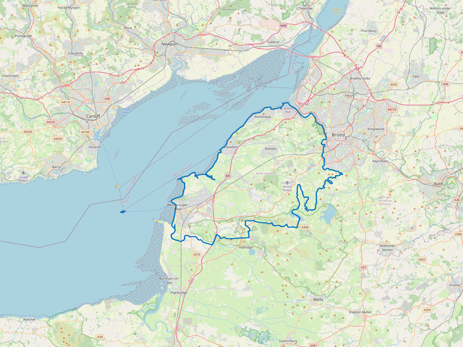 Map of North Somerset