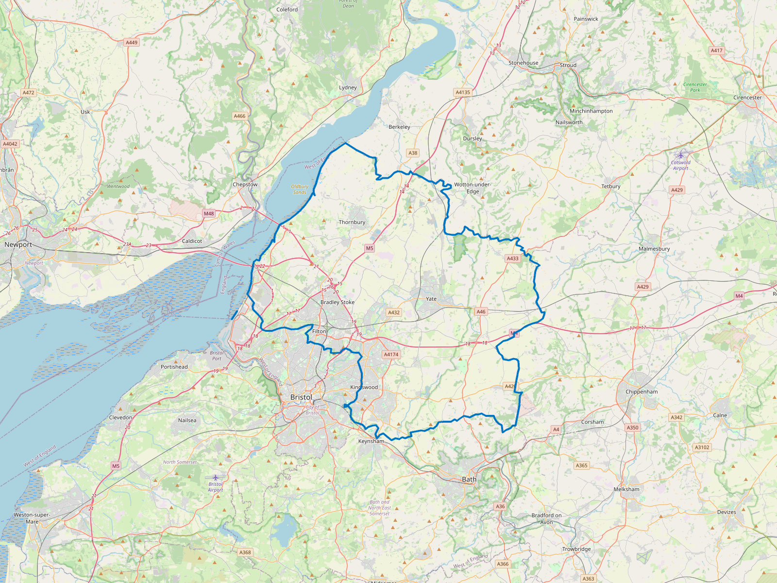Map of South Gloucestershire