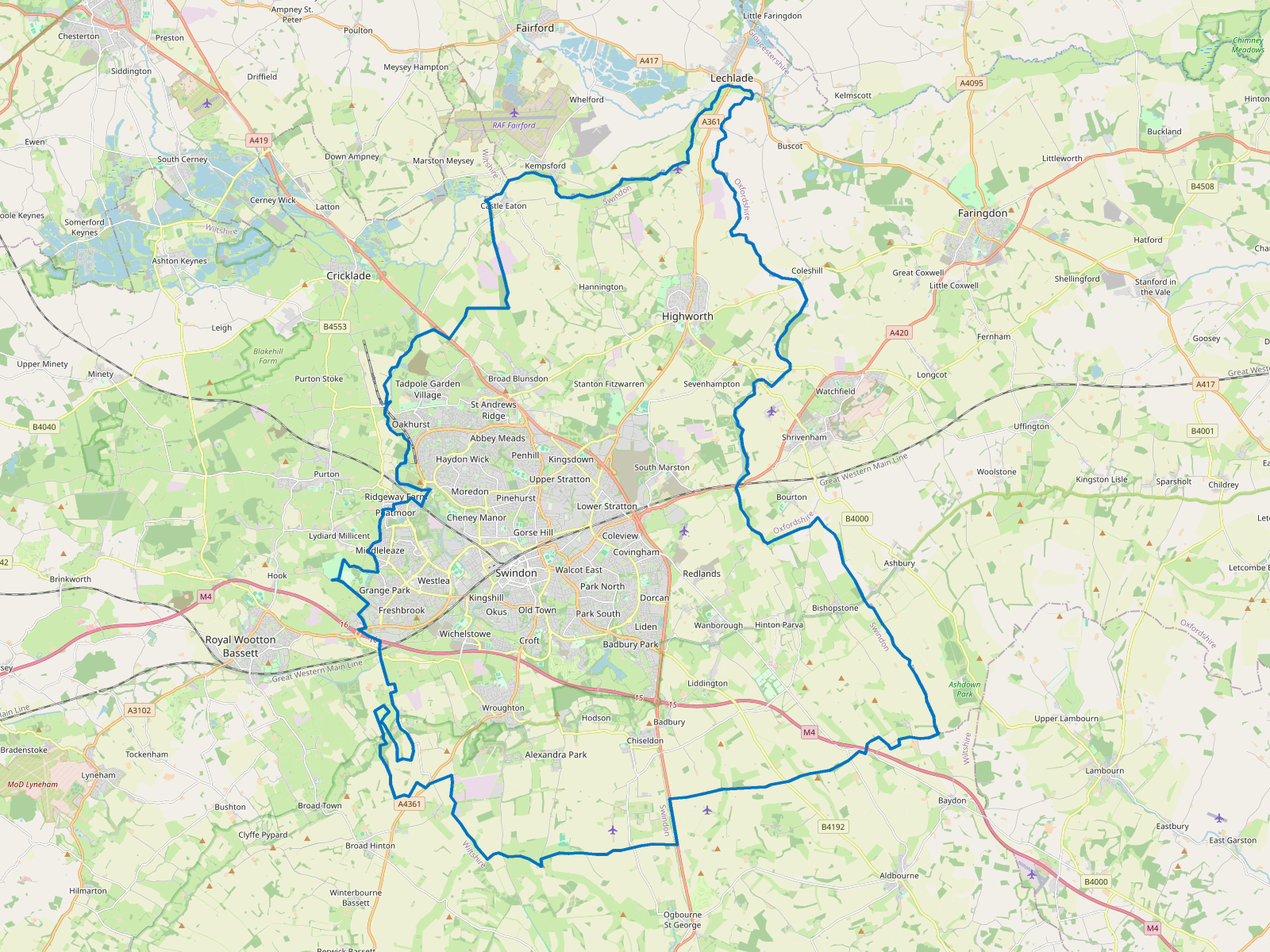 Map of Swindon
