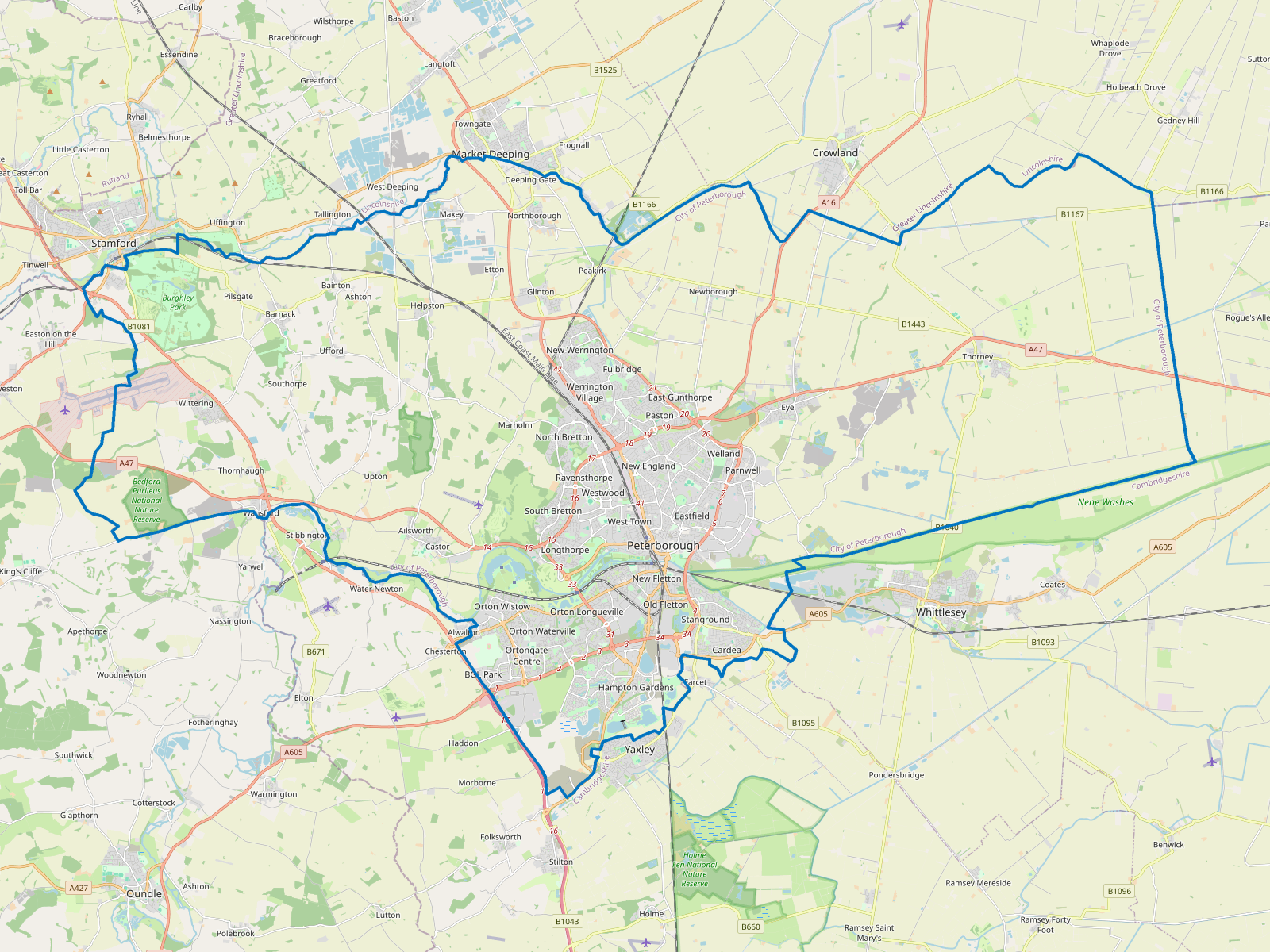 Map of Peterborough