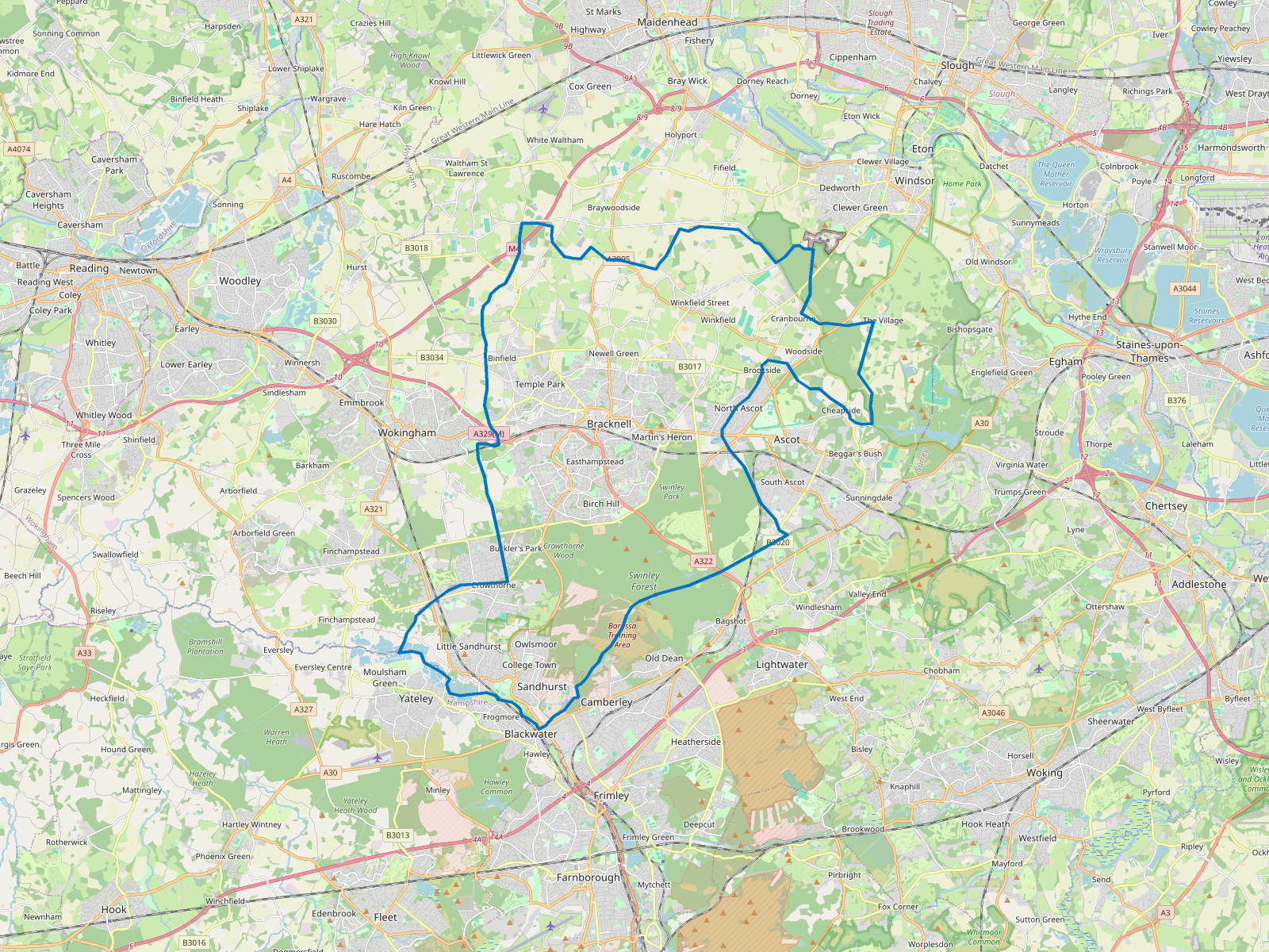 Map of Bracknell Forest