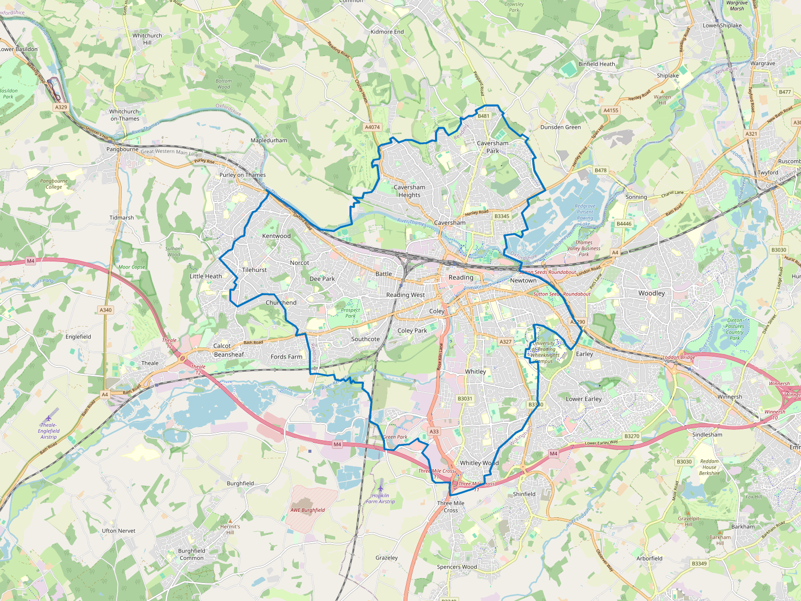 Map of Reading