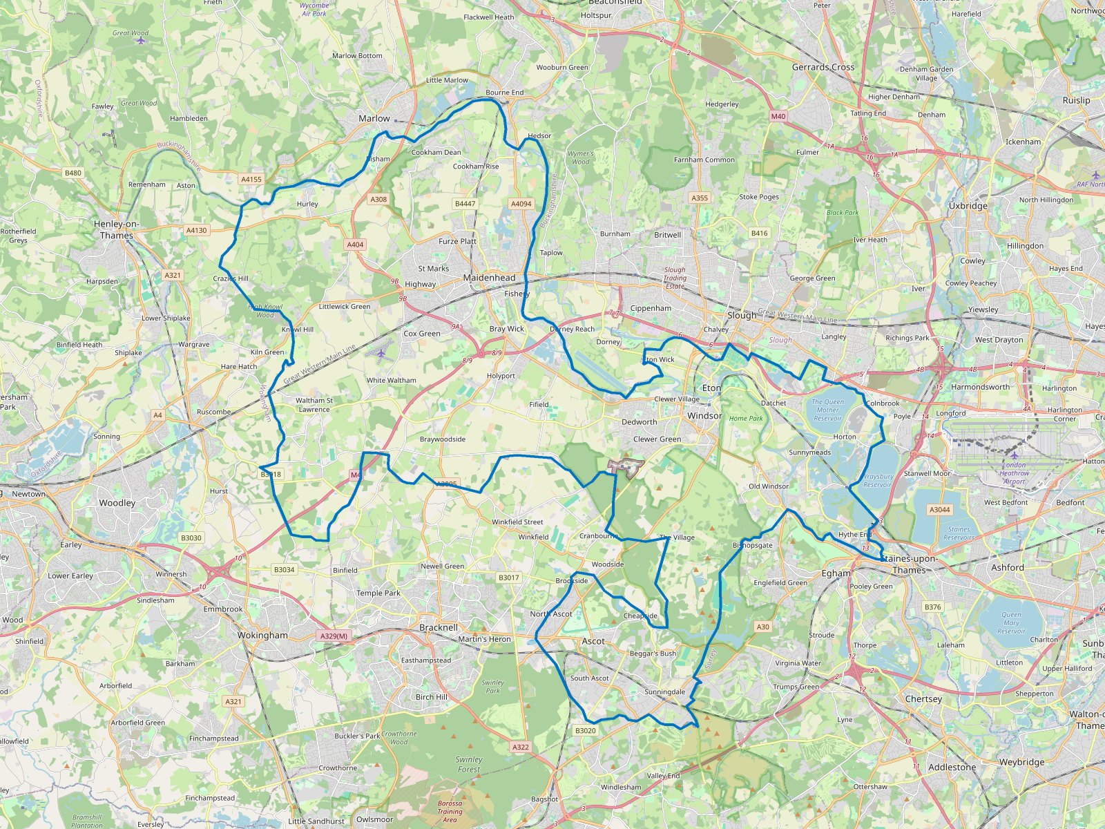 Map of Windsor and Maidenhead