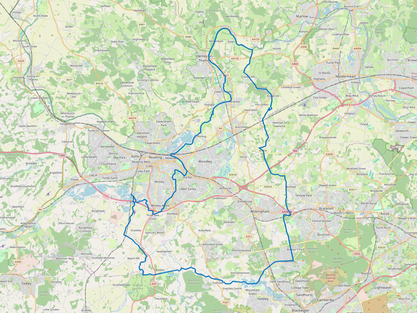 Map of Wokingham
