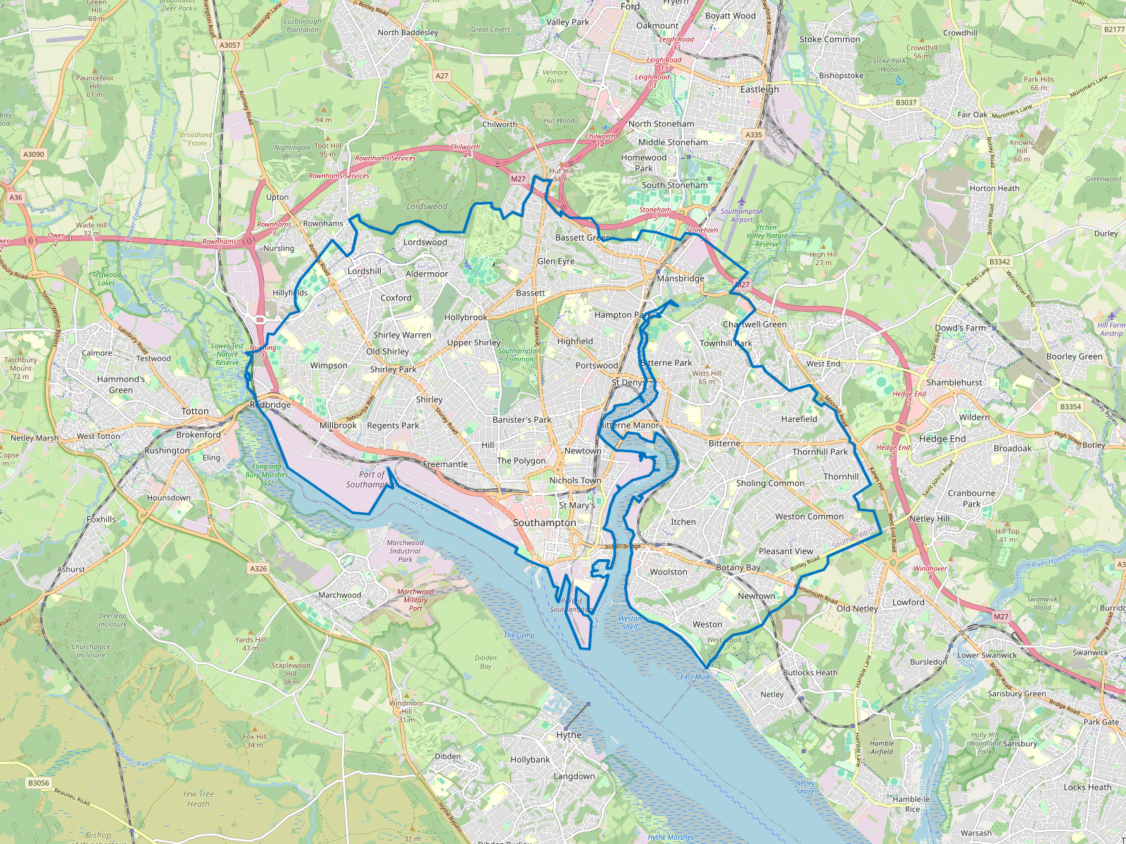 Map of Southampton