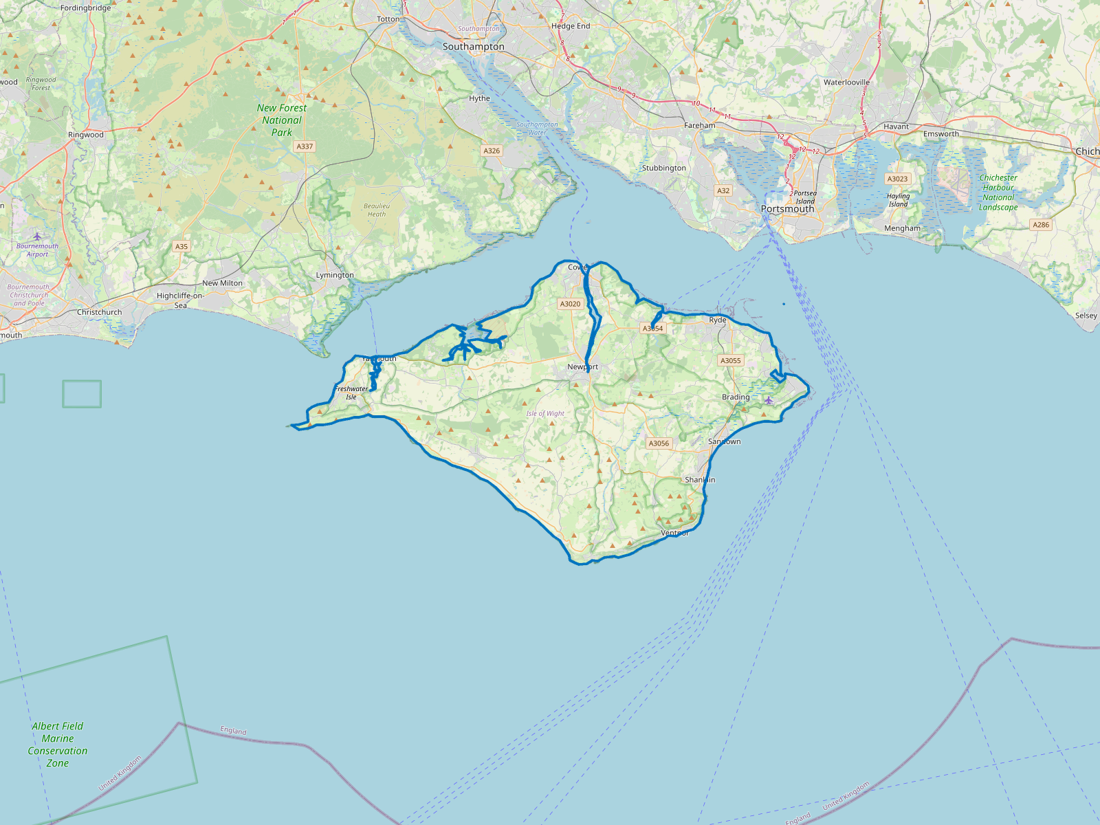 Map of Isle of Wight