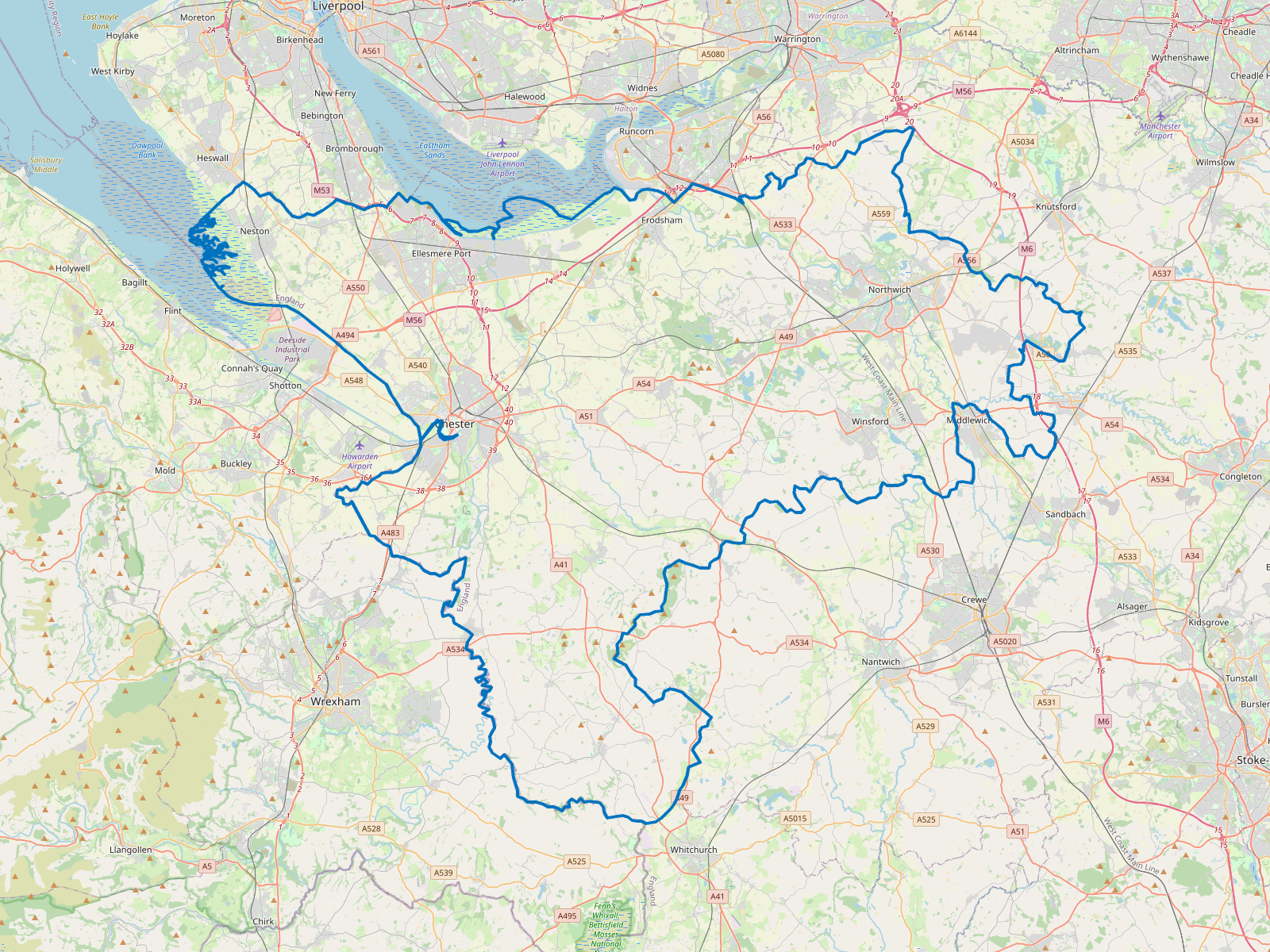 Map of Cheshire West and Chester