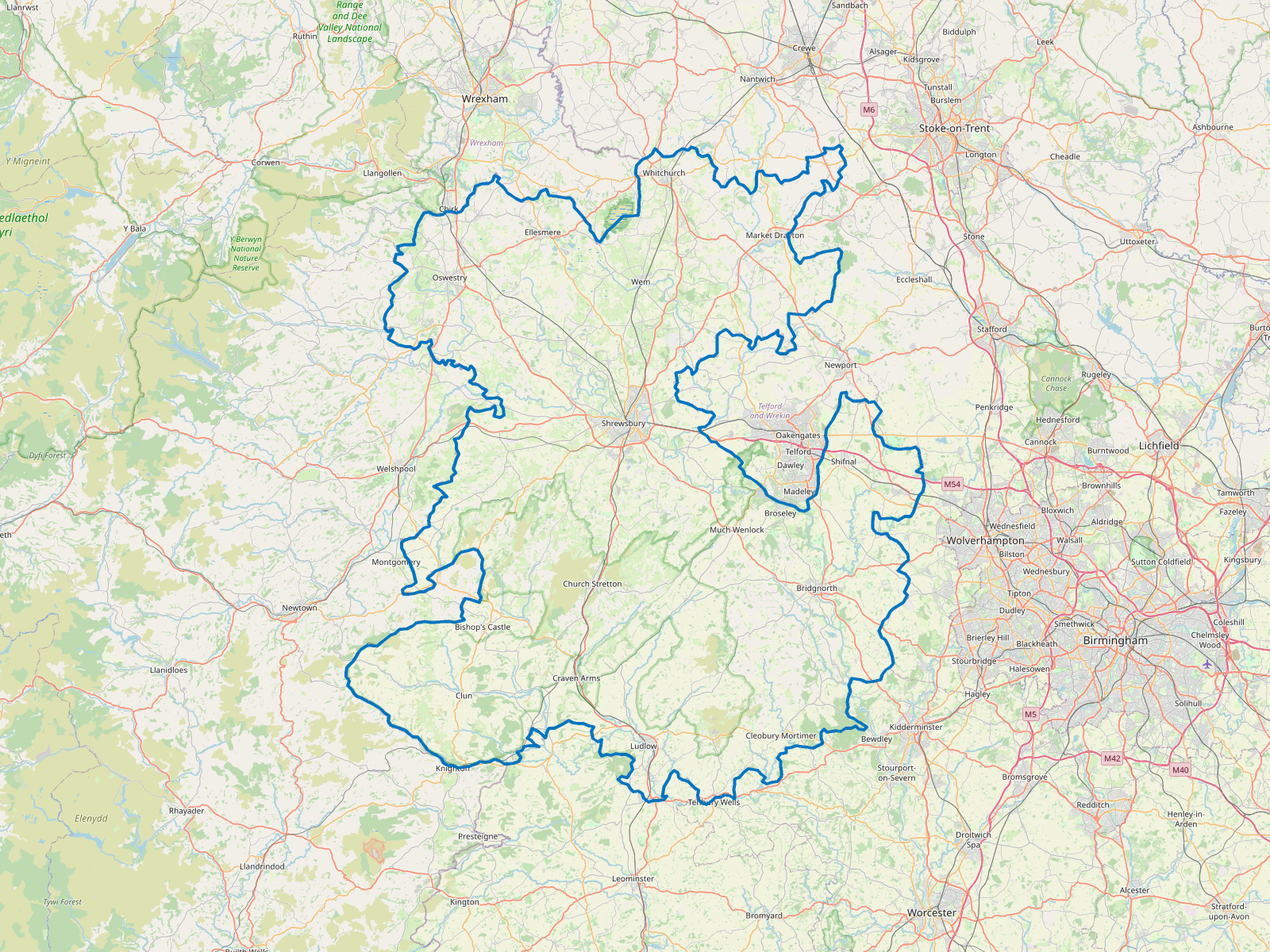 Map of Shropshire