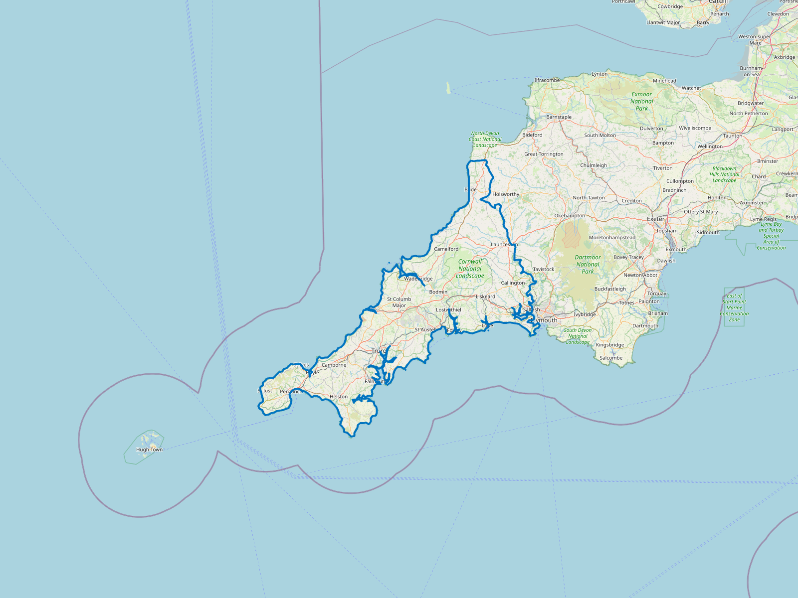 Map of Cornwall
