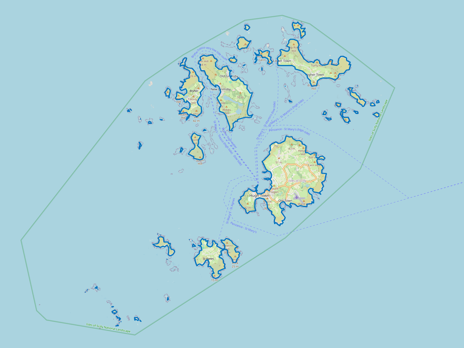 Map of Isles of Scilly