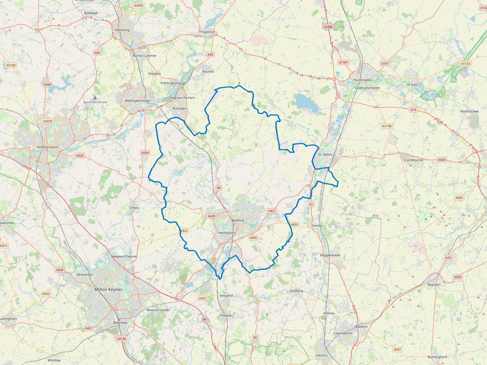 Map of Bedford