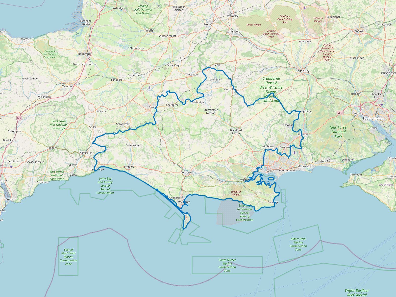 Map of Dorset