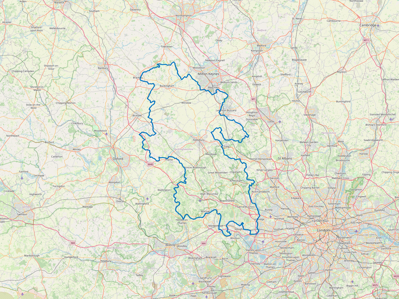 Map of Buckinghamshire