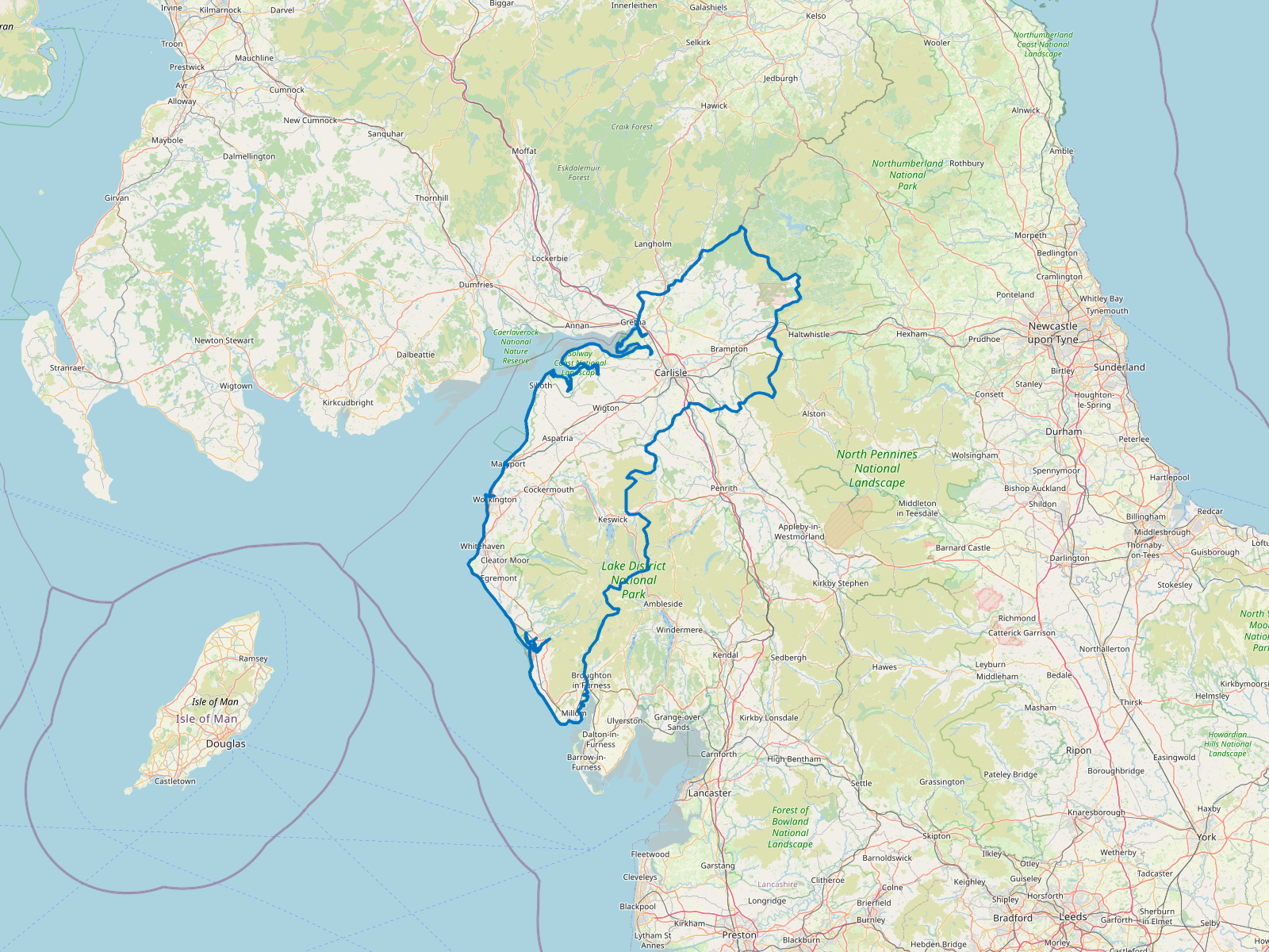 Map of Cumberland