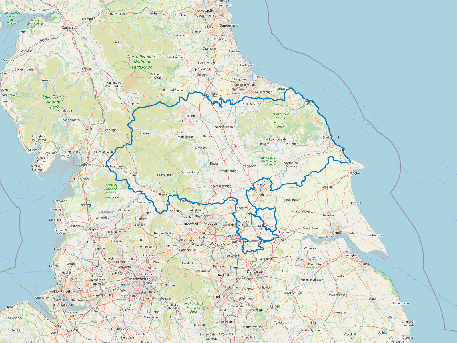 Map of North Yorkshire