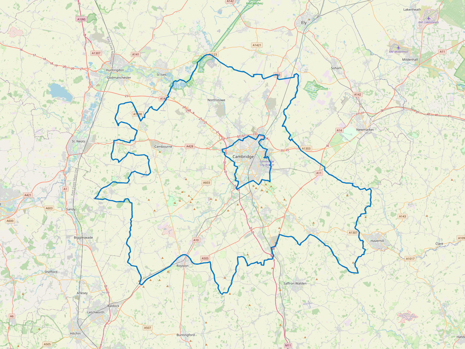 Map of South Cambridgeshire
