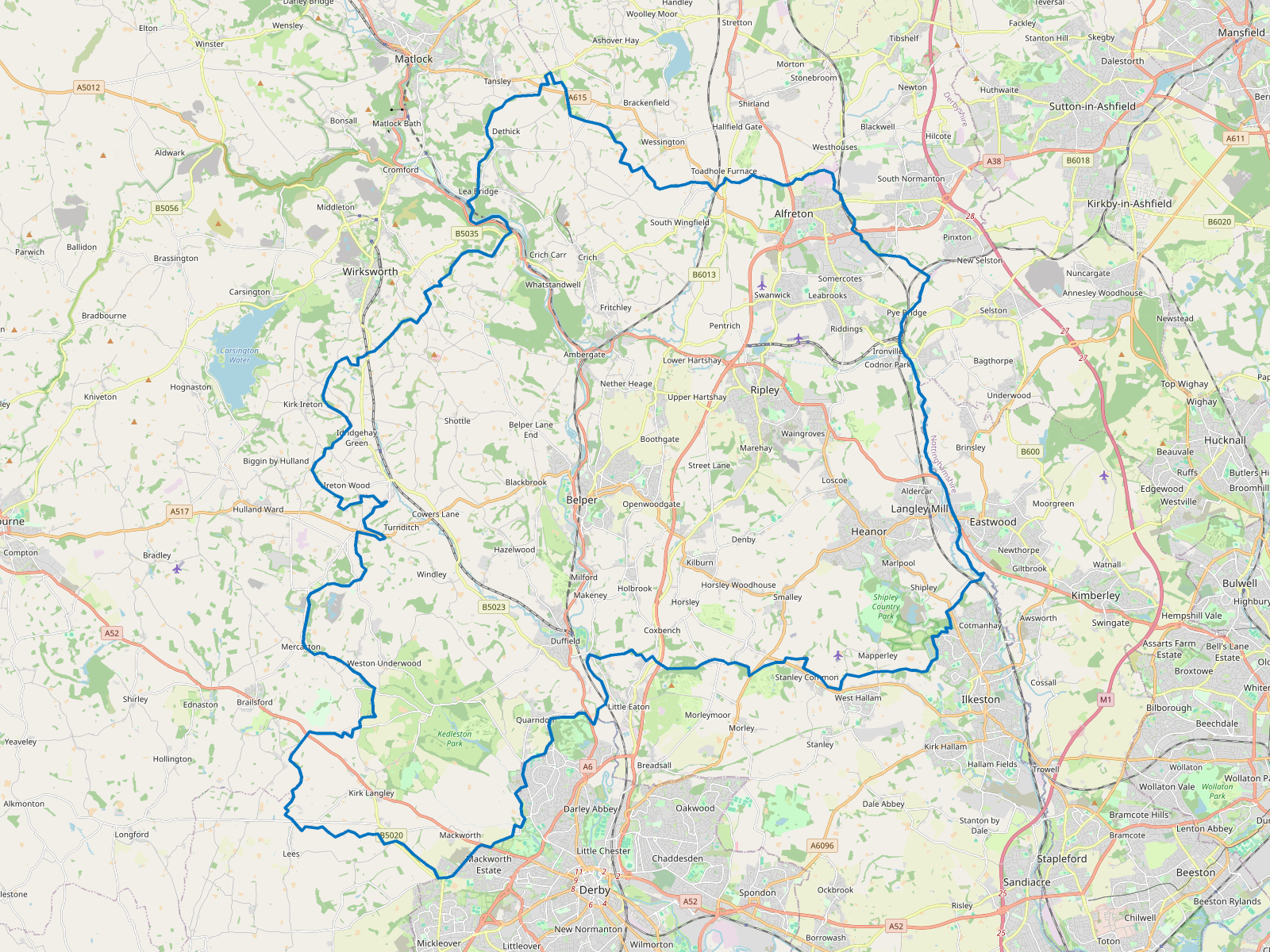 Map of Amber Valley